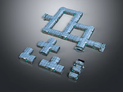 Modern Sci-Fi Passage Airport Passage Sci-Fi Away 3d model