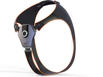 Modern Commercial Head Mounted Device With Black And Orange Design And Circular Control Unit 3d model