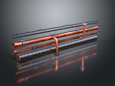 Industrial LOFT pipe water pipe valve iron pipe 3d model