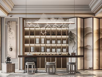 New Chinese Tea Room 3d model
