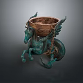 Bronze Style Lighting Combination With Winged Horse Design Chain Details And Wheel Accents