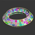 Commercial Equipment Circular Double Ring Design With Colorful Panels Featuring Various Symbols And Letters