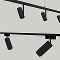 Contemporary Black Track Mounted Downlights And Spotlights For Ceiling Lighting Design