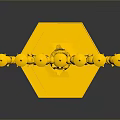 Golden Menorah With Intricate Design And Decorative Base On Black Background