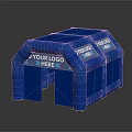 Blue Inflatable Tent With Logo Space And Info Desk Signage