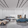 Car Dealership Modern Showroom With Various Colored Cars And Bright Interior