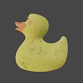 Yellow Rubber Duck Toy With Shiny Surface Black Eyes And Smooth Texture