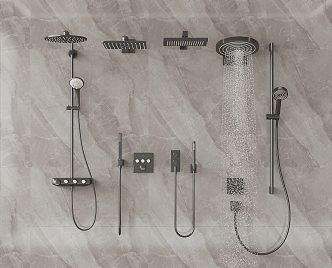 Modern shower head shower hidden shower 3d model