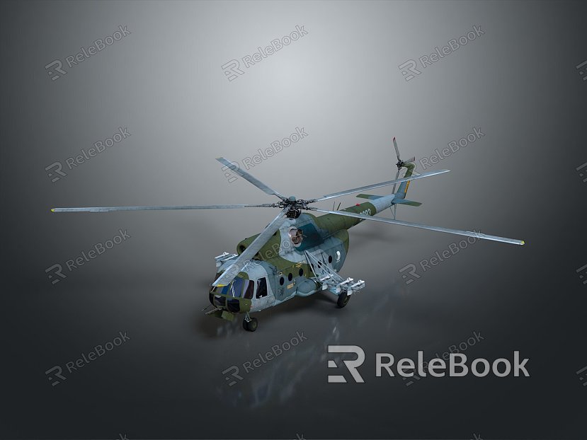 Modern Helicopter Gunship Helicopter Aircraft Gunship Combat Helicopter model