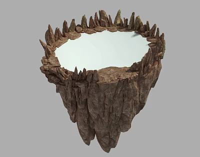 Modern Mountain Ancient Architecture Floating Island Island Island Sky Lake 3d model