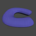 Comfortable U Shaped Purple Pillow with Soft Fabric and Ergonomic Design