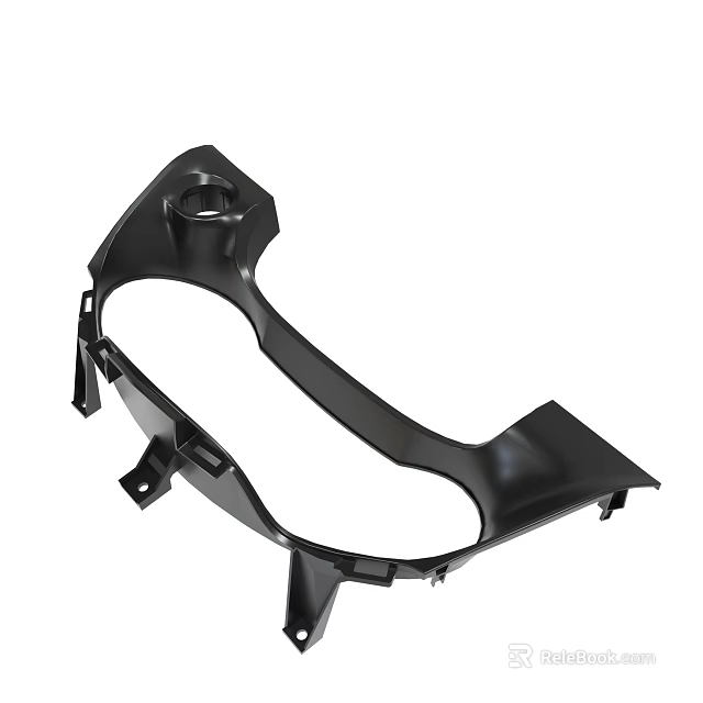 Black Plastic Car Dashboard Frame Interior Part With Mounting Brackets 3d model