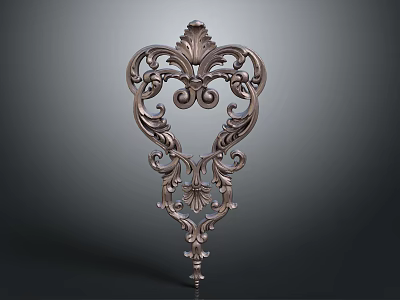 Ornate Decorative Architectural Element With Intricate Scrollwork And Foliate Motifs 3d model