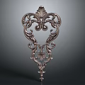 Ornate Decorative Architectural Element With Intricate Scrollwork And Foliate Motifs 3d model