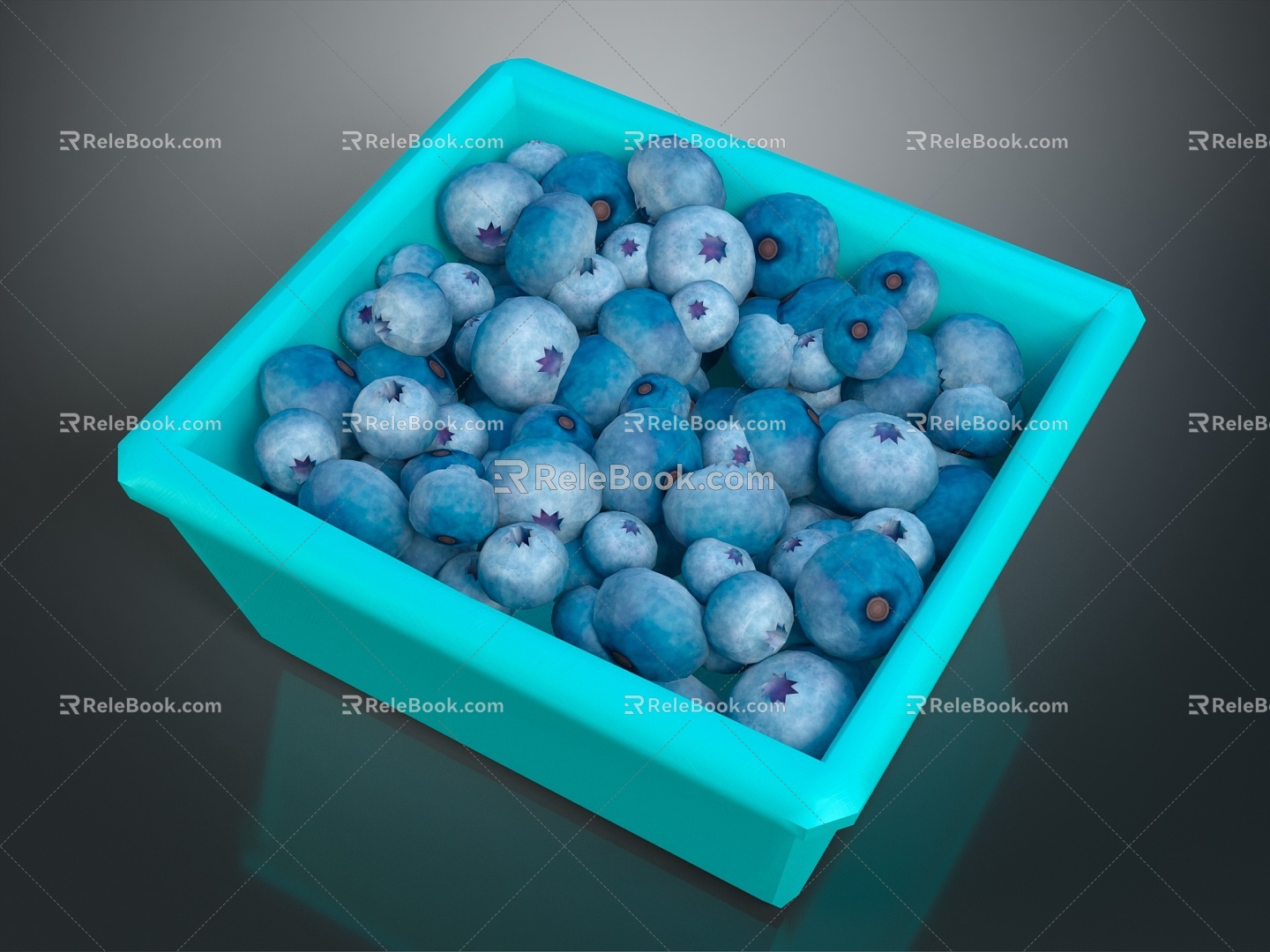 blueberry fruit fresh fruit seasonal fruit 3d model