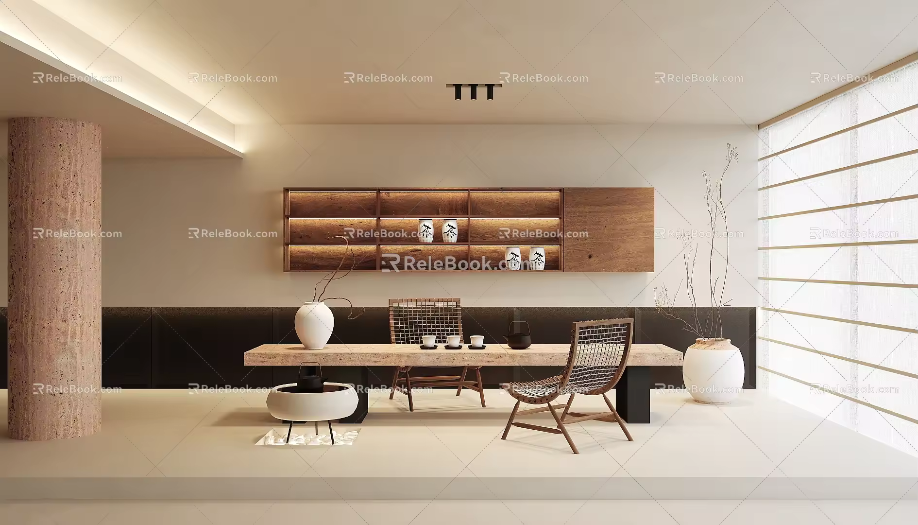 Modern Tea Room Minimal Tea Room 3d model