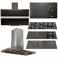 Modern Kitchen Appliances With Range Hood Gas Stove And Induction Cooktop