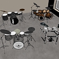 Modern Musical Instrument Combination Drum Set Drum Set 3d model