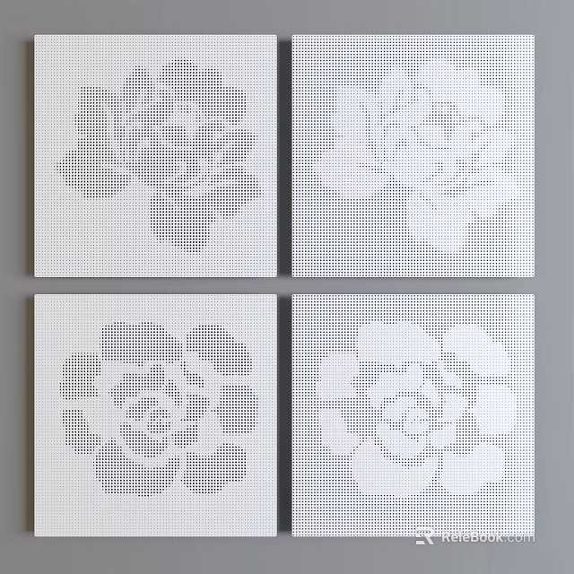 Decorative Laser Cut Rose Pattern Ceramic Tiles For Wall And Floor Design 3d model