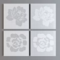 Decorative Laser Cut Rose Pattern Ceramic Tiles For Wall And Floor Design 3d model