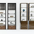 New Chinese-style Bookshelf Decorative Shelf Bookcase Combination 3d model