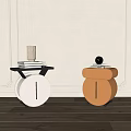 Elegant White and Beige Bedside Tables with Wheels Books Clock and Decorative Items