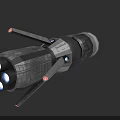 Futuristic Weapon 3D Render With Metallic Body And Blue Glowing Engines