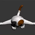 Cartoon Cat Character Figure With White Body Colorful Head Red Cheeks Green Collar And Pocket