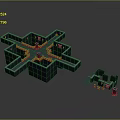 Cartoon Scene Of Stone Maze With Cross Paths And Glowing Red Points