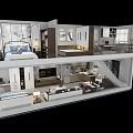 Modern Living Dining Room Interior Design With Sofa Dining Table And Lighting