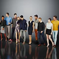 Diverse Group of People Standing Together in Modern Stylish Casual Outfits