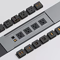 Office Electrical Appliances Power Strips With Multiple Sockets USB Ports and Black Gray Design