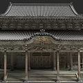 Ancient Chinese Architecture With Multi Tiered Roof Overhanging Eaves And Stone Base