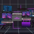Lancome Cyberpunk Photo Spot With Neon Lights Multiple Screens And City Night View