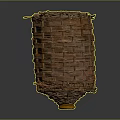 Traditional Handwoven Basket With Cylindrical Shape Natural Woven Texture And Wooden Rim