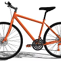 Orange Modern Bicycle With Black Seat And Wheels For Urban Commuting