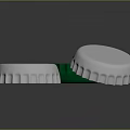 Set Of Green And Silver Bottle Caps For Daily Use With Serrated And Flat Top