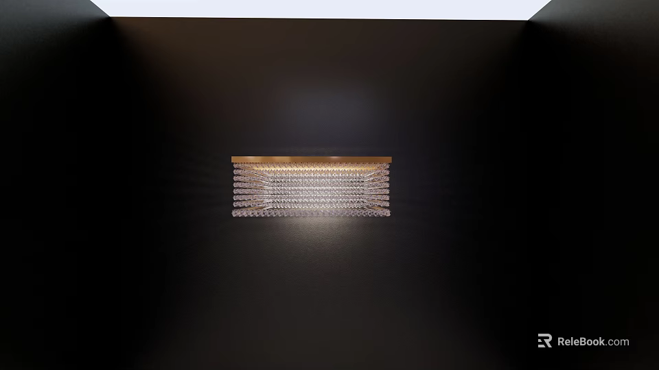 Modern Rectangular Ceiling Light With Stylish Grille Design And Soft Illumination 3d model 