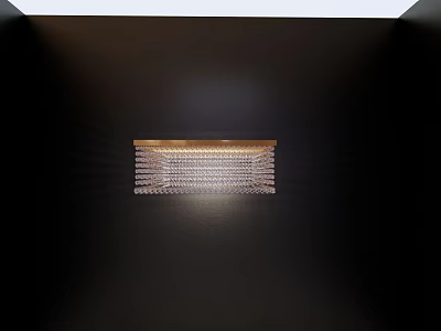 Modern Rectangular Ceiling Light With Stylish Grille Design And Soft Illumination 3d model