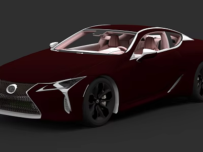 Dark Red Lexus Sports Car With Sleek Exterior Design And Pink Leather Seats 3d model