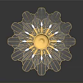 Luxurious Golden Lighting Combination with Petal Shaped Transparent Leaves and White Bulbs Chandelier Design