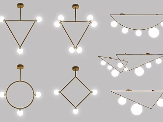 Modern chandelier metal chandelier 3d model