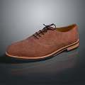 Men's Classic Brown Suede Leather Lace Up Shoes With Rubber Sole