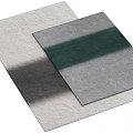 Gray And Green Striped Square Rug With Soft Plush Texture And Modern Design