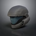 Modern Futuristic Gray Helmet Design With Sleek Surface And Face Shield 3d model