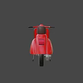 Red Vintage Vespa Scooter With Classic Design And Black Seat