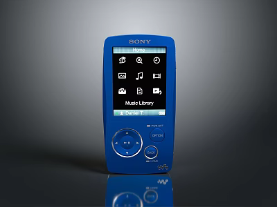Sony Blue Portable Computer Device With Media Player Screen And Control Buttons 3d model