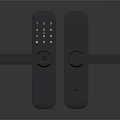 Modern Smart Door Handle Pair With Digital Keypad And Sleek Metal Design