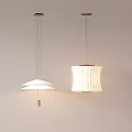 Two Modern Pendant Lights With Different Lampshade Designs For Home Ceiling Decor 3d model