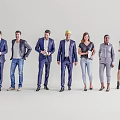 Group of People From Different Professions Standing Together With Formal And Casual Attire